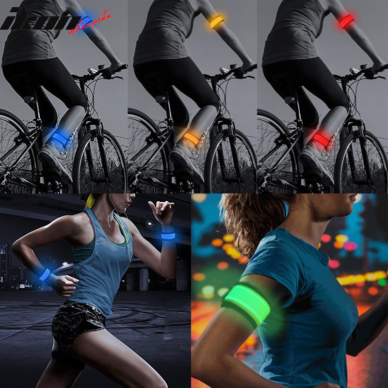 LED Slap Armband Lights Glow Safety Band for Night Running 35cm