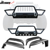 2007-2018 Jeep Wrangler JK Front Bumper Grille + Fender Flares