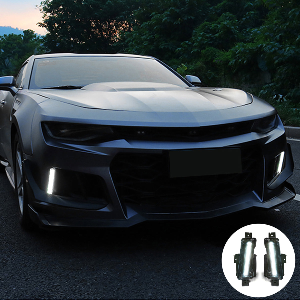 Front Bumper Cover for Chevy Camaro 2014-2015 ZL1 Style with DRL Fog Light