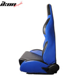 One Pair of Racing Seats Black Blue w/ Slider