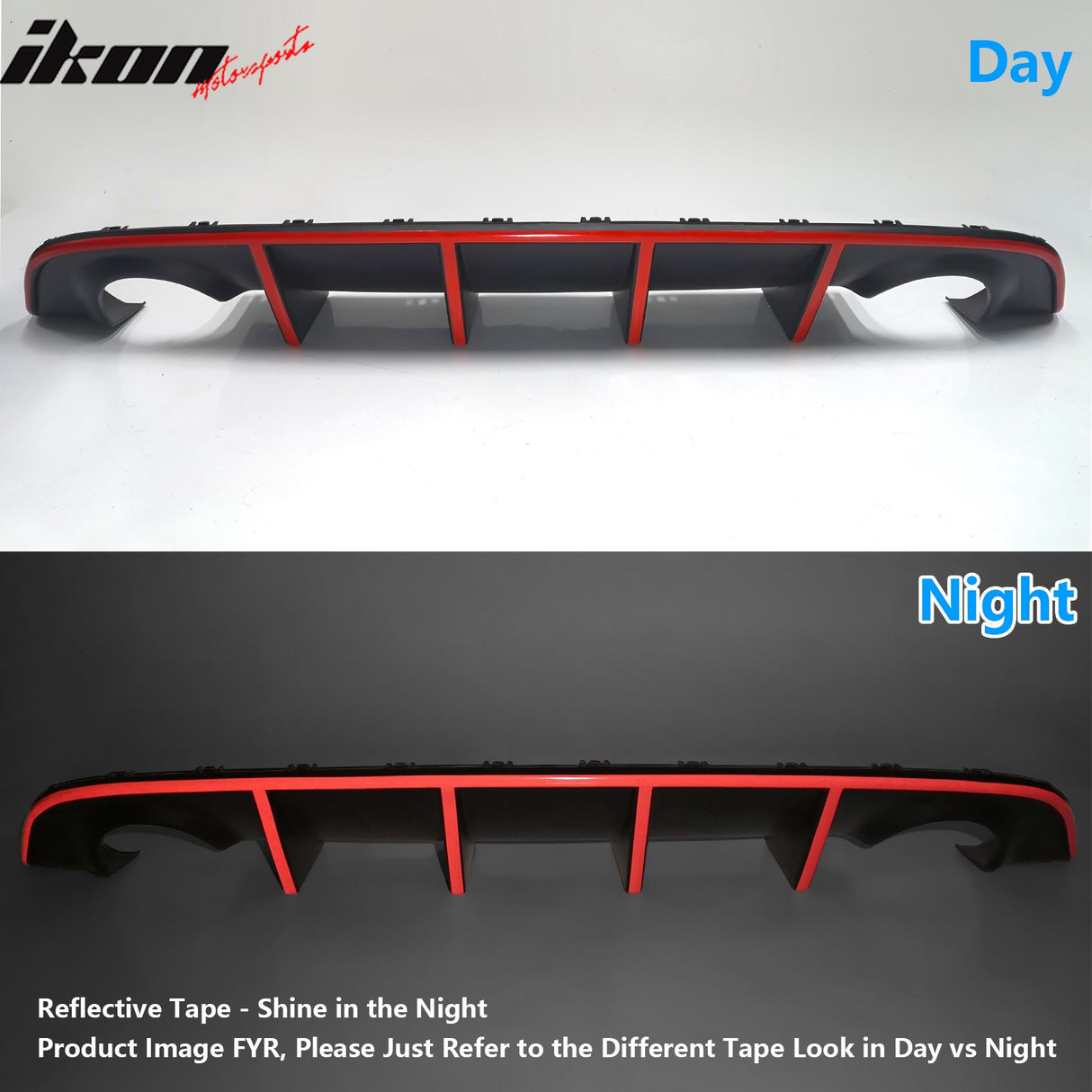 2012-2014 Charger SRT8 V2 Style Rear Diffuser w/ Reflective Tape