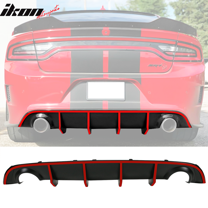 2015-2023 Dodge Charger SRT V2 Rear Diffuser with Reflective Tape PP