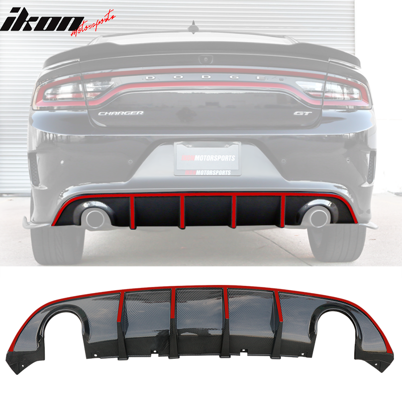 2015-2023 Dodge Charger SRT V3 Rear Diffuser with Reflective Tape PP