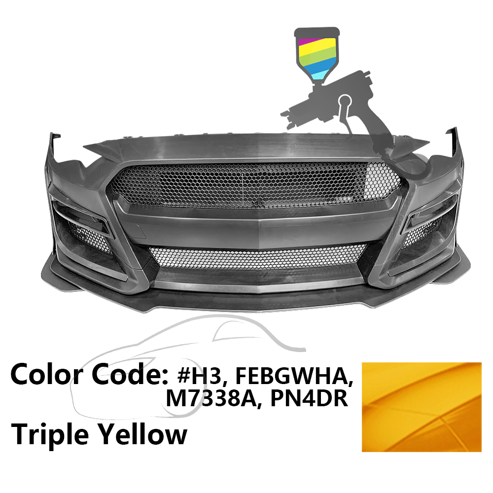 2018-2023 Mustang GT500 Style Painted Front Bumper Cover Conversion