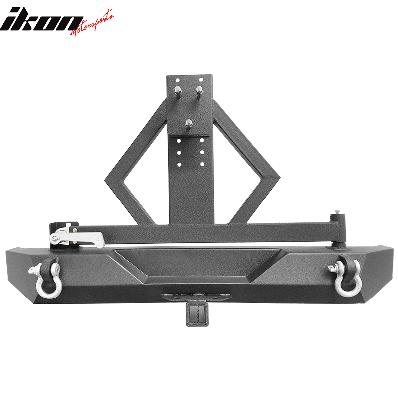 1997-2006 Jeep Wrangler Black Rear Bumper Bull Bar with Win Plate