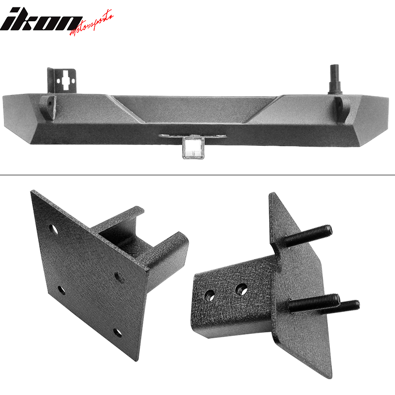 1997-2006 Jeep Wrangler Black Rear Bumper Bull Bar with Win Plate