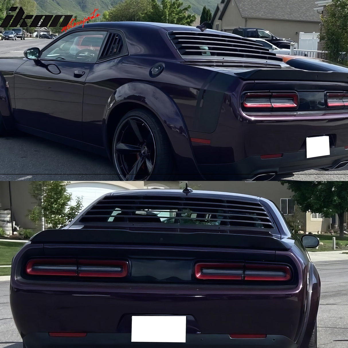 2008-2023 Dodge Challenger XE V2 Style Rear Side Window Louver PP PU