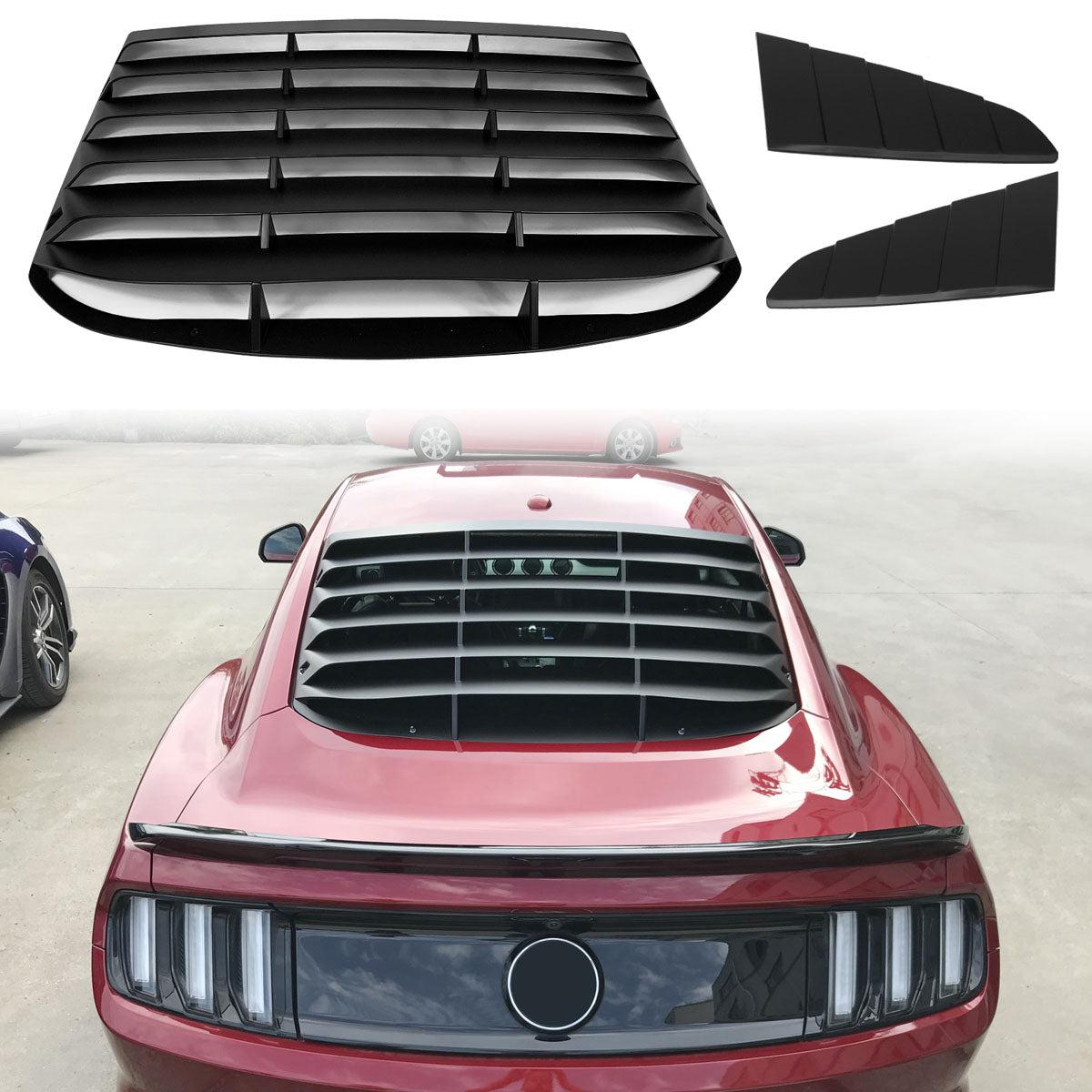 2015-2023 Ford Mustang Coupe CV Rear Window Louver Side Vent PP ABS