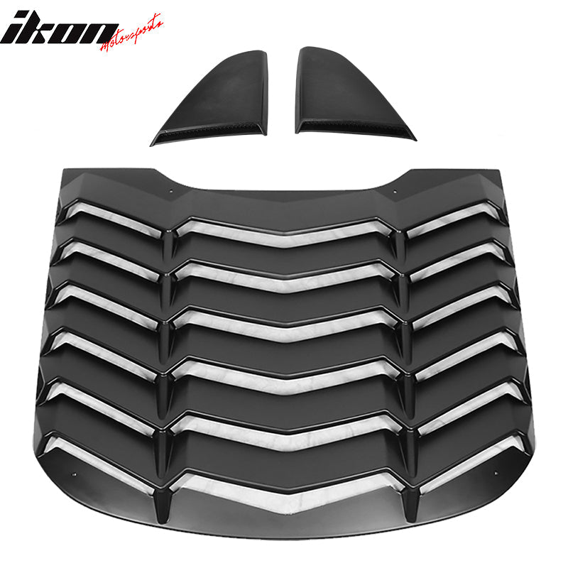 2015-2023 Ford Mustang Coupe Matte Black Rear Side Window Louver ABS