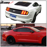 2015-2023 Ford Mustang V Style Matte Black Rear Side Window Louver ABS