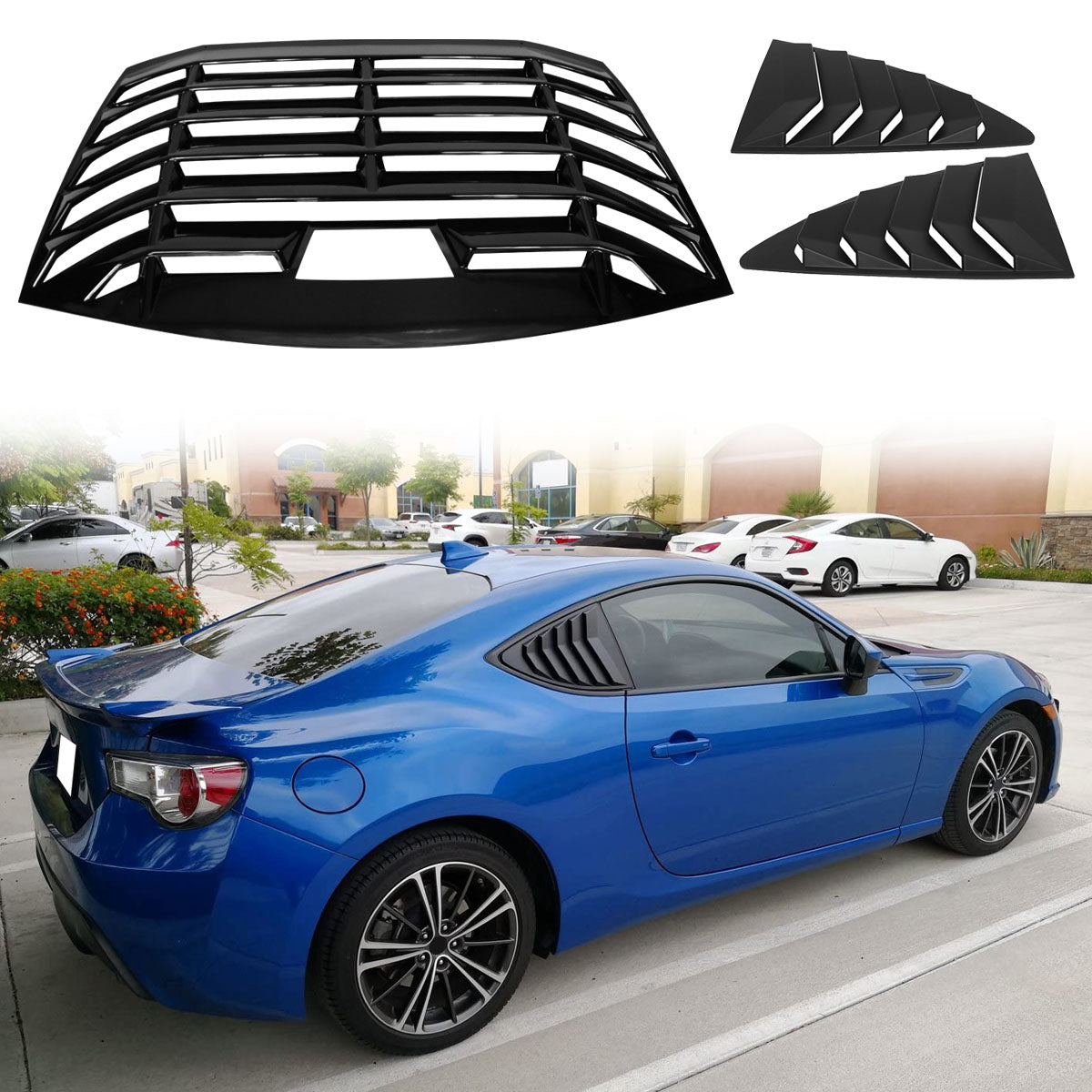 2013-2020 Scion FRS Subaru BRZ Toyota 86 Rear Side Window Louver ABS