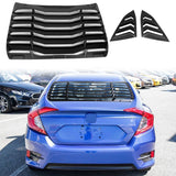 2016-2021 Honda Civic Sedan Rear Window Louver Side Quarter Scoop ABS