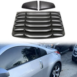 2003-2008 Nissan 350Z Black Rear Window Louver Side Vent ABS Plastic