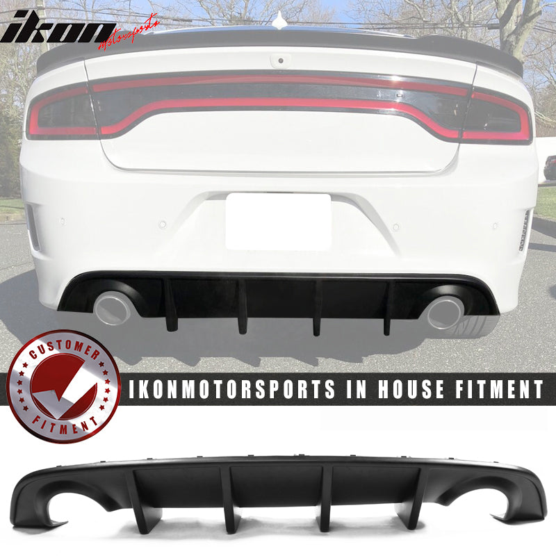 2015-2023 Dodge Charger Black Rear Bumper Conversion Diffuser Lip PP