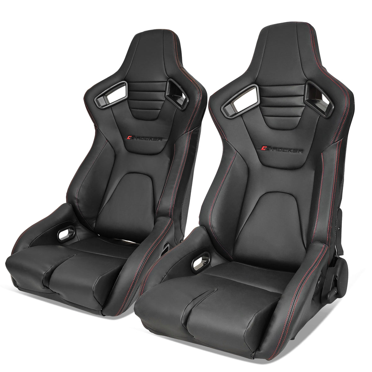 Universal Reclinable Bucket Racing Seat Dual Slider PU Carbon Leather