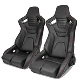 Universal Reclinable Bucket Racing Seat Dual Slider PU Carbon Leather