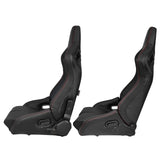 Universal Reclinable Bucket Racing Seat Dual Slider PU Carbon Leather