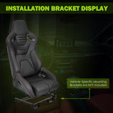 Universal Reclinable Bucket Racing Seat Dual Slider PU Carbon Leather