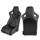 Universal Reclinable Bucket Racing Seat Dual Slider PU Carbon Leather