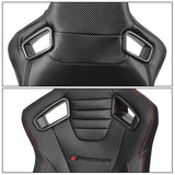 Universal Reclinable Bucket Racing Seat Dual Slider PU Carbon Leather