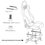 Universal Reclinable Bucket Racing Seat Dual Slider PU Carbon Leather