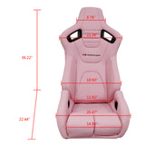 Universal Reclinable Bucket Racing Seat Dual Slider PU Carbon Leather