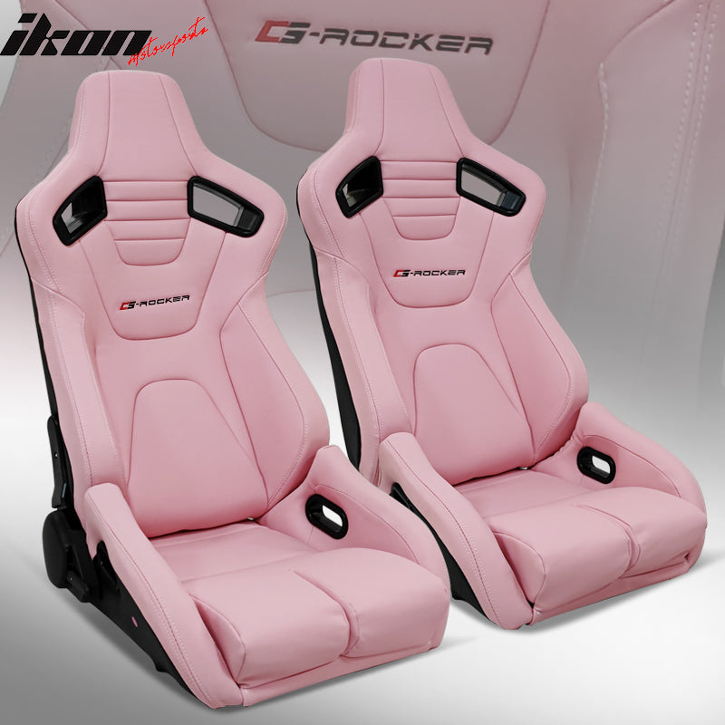 Universal Reclinable Bucket Racing Seat Dual Slider PU Carbon Leather