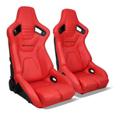 Universal Reclinable Bucket Racing Seat Dual Slider PU Carbon Leather