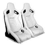 Universal Reclinable Bucket Racing Seat Dual Slider PU Carbon Leather