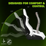 Universal Reclinable Bucket Racing Seat Dual Slider PU Carbon Leather