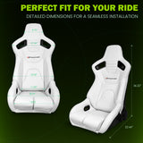 Universal Reclinable Bucket Racing Seat Dual Slider PU Carbon Leather