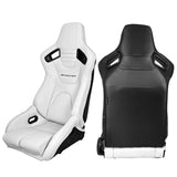 Universal Reclinable Bucket Racing Seat Dual Slider PU Carbon Leather