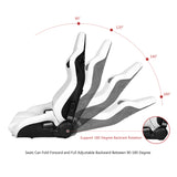 Universal Reclinable Bucket Racing Seat Dual Slider PU Carbon Leather