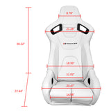 Universal Reclinable Bucket Racing Seat Dual Slider PU Carbon Leather