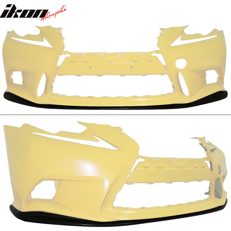 2014-2016 Lexus IS Series F Sport Sedan Front Bumper Lip + Winglets PU