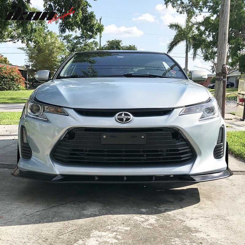 2014-2016 Scion TC Unpainted Black Front Bumper Lip Front Winglets PU