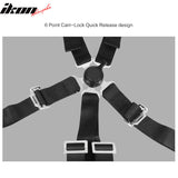 6 Point Black Go-kart UTV ATV Racing Harness Buckle Seat Belt Nylon