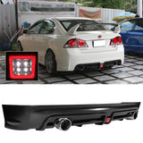 2006-2011 Civic Mugen Twin Outlet Clear 3rd Brake Light Rear Diffuser