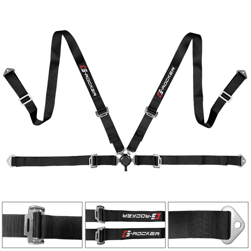 Universal Red Racing Seat with Dual Slider Cam-lock Racing Belt PU