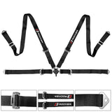 Universal Red Racing Seat with Dual Slider Cam-lock Racing Belt PU