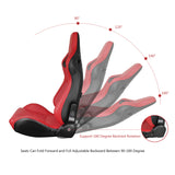 Universal Red Racing Seat with Dual Slider Cam-lock Racing Belt PU