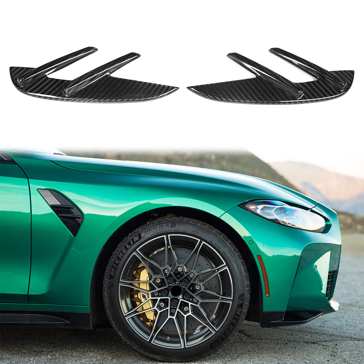 2021-2023 BMW G80 M3 2PCS OE Style Front Fender Side Vent Dry Carbon