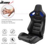 Universa Blue Bezell Racing Seat Dual Slider Buckle Belt PU Carbon
