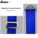 Universal Blue Bezel Racing Seat Dual Slider Cam-lock Belt PU Carbon