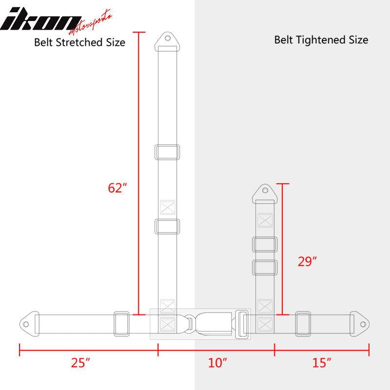 Universal Orange Bezel Racing Seat Dual Slider Buckle Belt PU Carbon