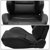 Universal White Bezel Racing Seat Dual Slider Buckle Belt PU Carbon