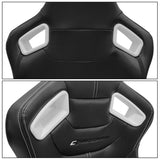 Universal White Bezel Racing Seat Dual Slider Buckle Belt PU Carbon