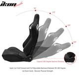 Universal White Bezel Racing Seat Dual Slider Buckle Belt PU Carbon