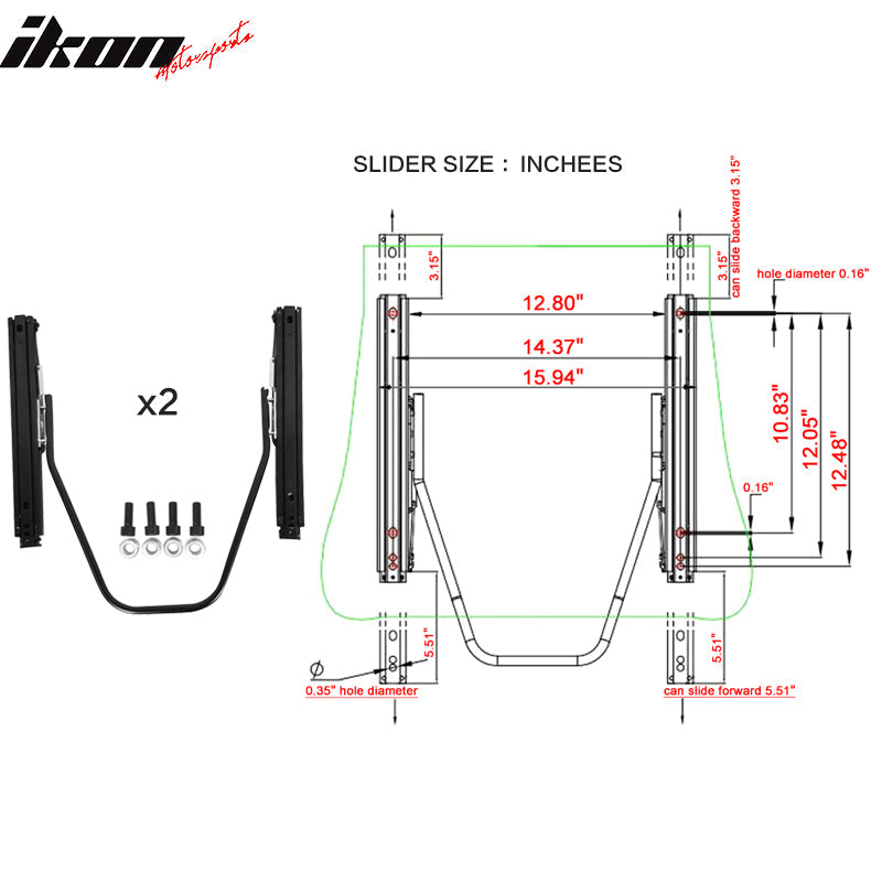 Universal White Bezel Racing Seat Dual Slider Buckle Belt PU Carbon
