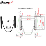 Universal White Bezel Racing Seat Dual Slider Buckle Belt PU Carbon
